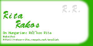 rita rakos business card